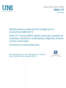 Spain Convention Bureau España – Recomendaciones para la prevención del Covid-19 Sector MICE